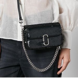 MARC JACOBS Black Sequin The Sequin J Bag